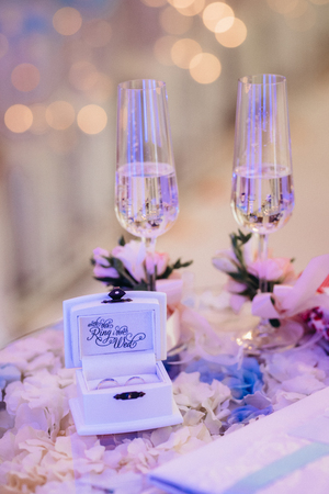 wedding glasses for wine and champagne from crystalの写真素材