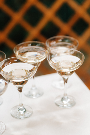 wedding glasses for wine and champagne from crystalの写真素材