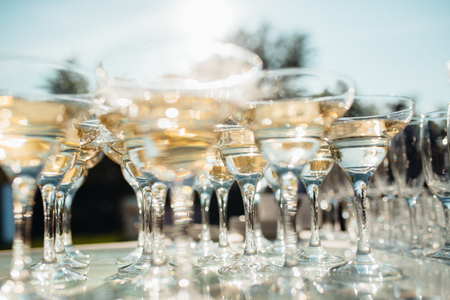 wedding glasses for wine and champagne from crystalの写真素材