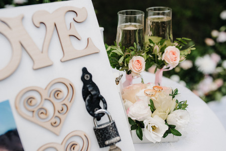 wedding glasses for wine and champagne from crystalの写真素材