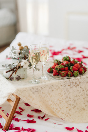 wedding glasses for wine and champagne from crystalの写真素材
