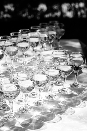 wedding glasses for wine and champagne from crystalの写真素材