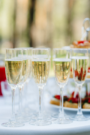 wedding glasses for wine and champagne from crystalの写真素材