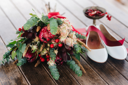 wedding bridal bouquetの写真素材