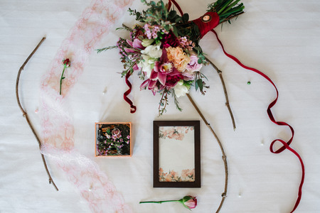 wedding bridal bouquetの写真素材