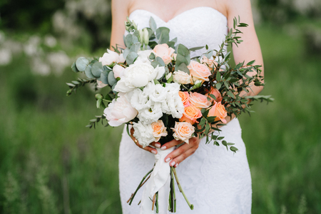 wedding bridal bouquetの写真素材