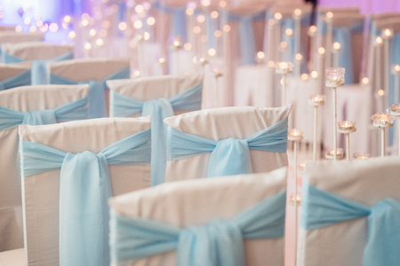 wedding ceremony area, arch chairs decorの写真素材