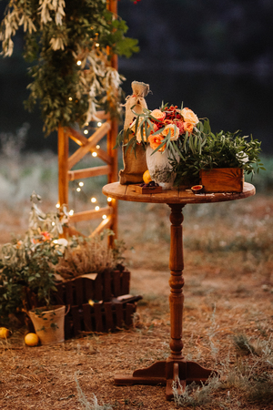 wedding decor with natural elementsの写真素材