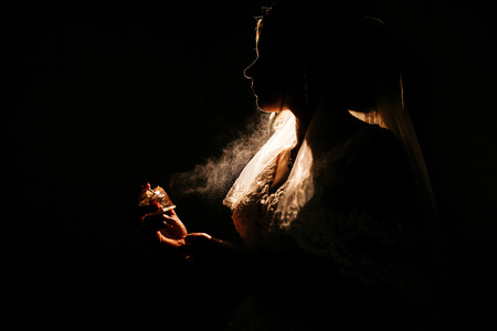 Bride's perfume at the training campの写真素材