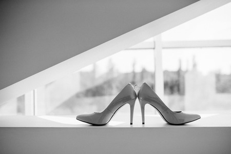 wedding shoes of the bride, beautiful fashionの写真素材