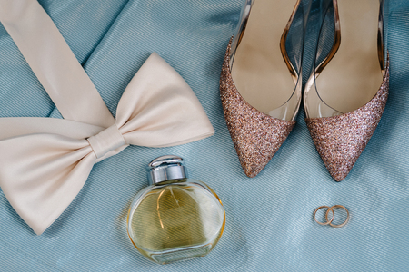 wedding shoes of the bride, beautiful fashionの写真素材