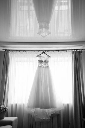 perfect wedding dress on the wedding dayの写真素材