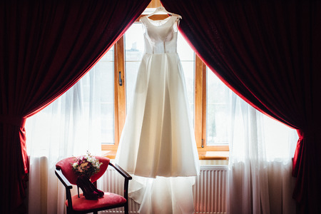 perfect wedding dress on the wedding dayの写真素材
