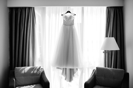 perfect wedding dress on the wedding dayの写真素材