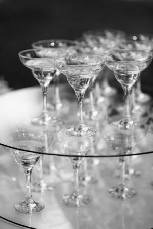 glasses for wine and champagne from crystalの写真素材