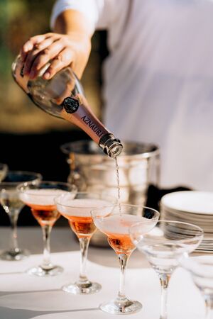 glasses for wine and champagne from crystalの写真素材