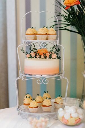 elegant wedding decorations made of natural flowers and green elements