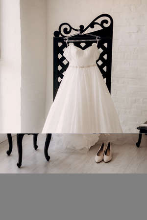 perfect wedding dress on the wedding dayの写真素材