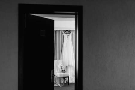 perfect wedding dress on the wedding dayの写真素材