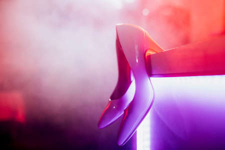 wedding shoes of the bride, beautiful fashionの写真素材