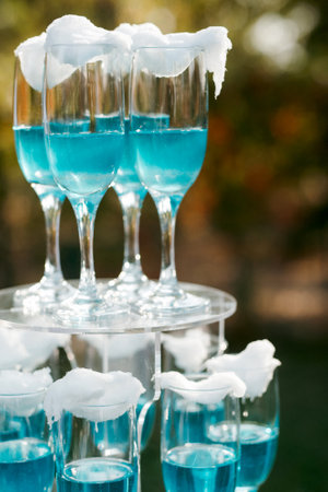 wedding glasses for wine and champagne from crystalの写真素材