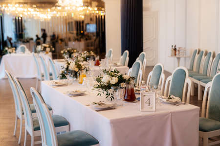 wedding decor with natural flowers and elementsの写真素材