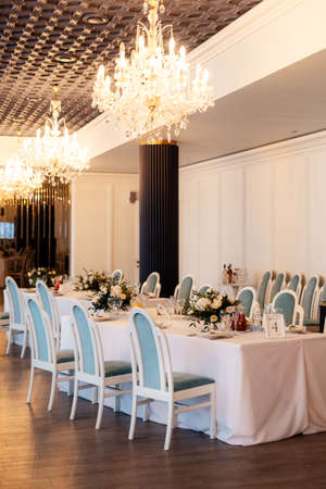 wedding decor with natural flowers and elementsの写真素材