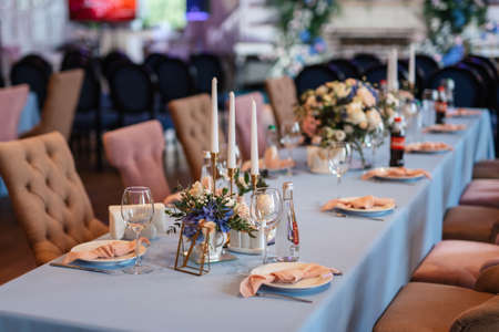 Banquet hall for weddings, banquet hall decoration, atmospheric decorの写真素材