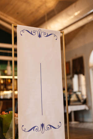 seating plate for restaurant guests for a private eventの写真素材