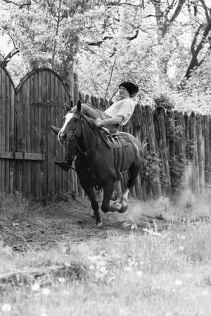Zaporozhye Cossacks from the Zaporozhye army in national costumes on horsebackのeditorial素材
