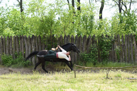 Zaporozhye Cossacks from the Zaporozhye army in national costumes on horsebackのeditorial素材