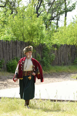 Zaporozhye Cossacks from the Zaporozhye army in national costumes on horseback
