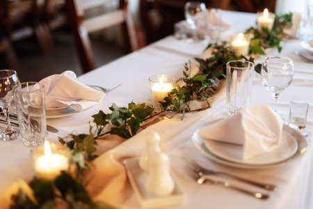 Banquet hall for weddings, banquet hall decoration, atmospheric decorの写真素材