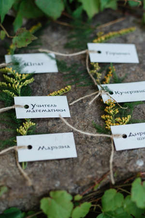 seating plate for restaurant guests for a private eventの写真素材
