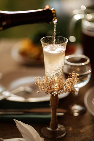 wedding glasses for wine and champagne from crystalの写真素材