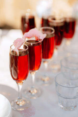 wedding glasses for wine and champagne from crystalの写真素材