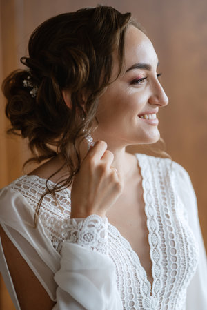 bride in a white dress at the training camp inside the hotel