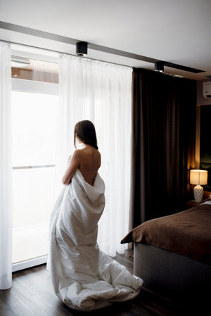 bride's preparations for a wedding in a country cottageの写真素材