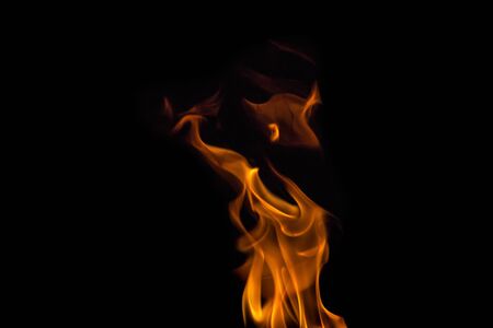 Bonfire on black background.