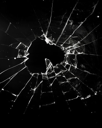 broken glass on a black background. close-up. high quality photo