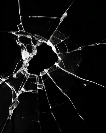 broken glass on a black background. abstract image for your design.