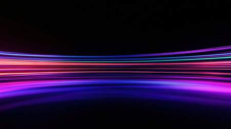 abstract background with motion blur of speed light on the black background
