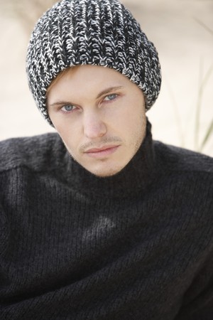 Portrait Of Teenage Boy On Beachの写真素材