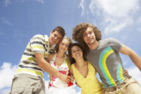Group Of Friends Having Fun On Summer Beachの写真素材