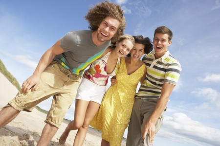 Group Of Friends Having Fun On Summer Beachの写真素材
