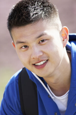 Portrait Of Young Man In Countrysideの写真素材