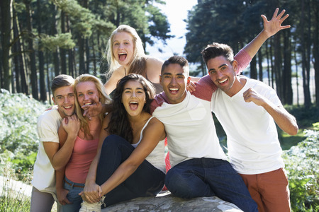 Group Of Young People Relaxing In Countrysideの写真素材