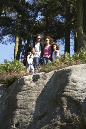 Family Hiking Through Countrysideの写真素材