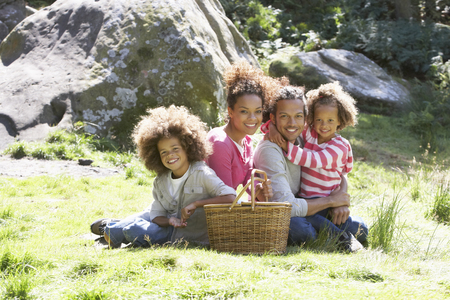 Family Having Picnic In Countrysideの写真素材