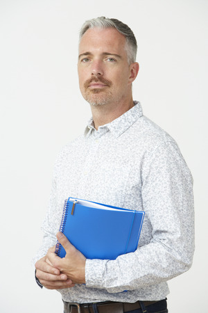 Studio Portrait Of Male Pre School Teacherの写真素材